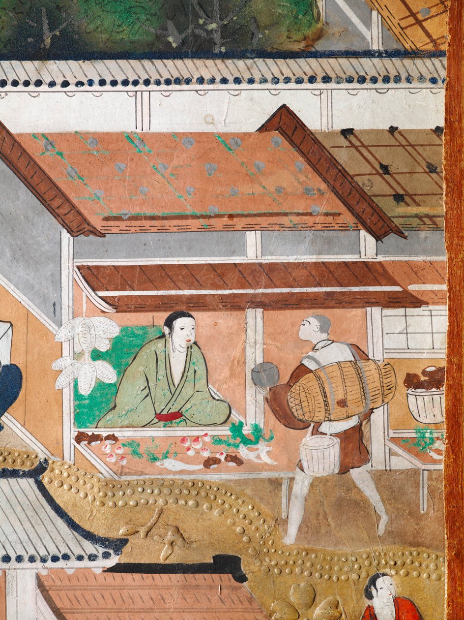 Osakazu Byobu - japán nyolctáblás hajtogatott paraván (festmény) alkotó: Japanese School