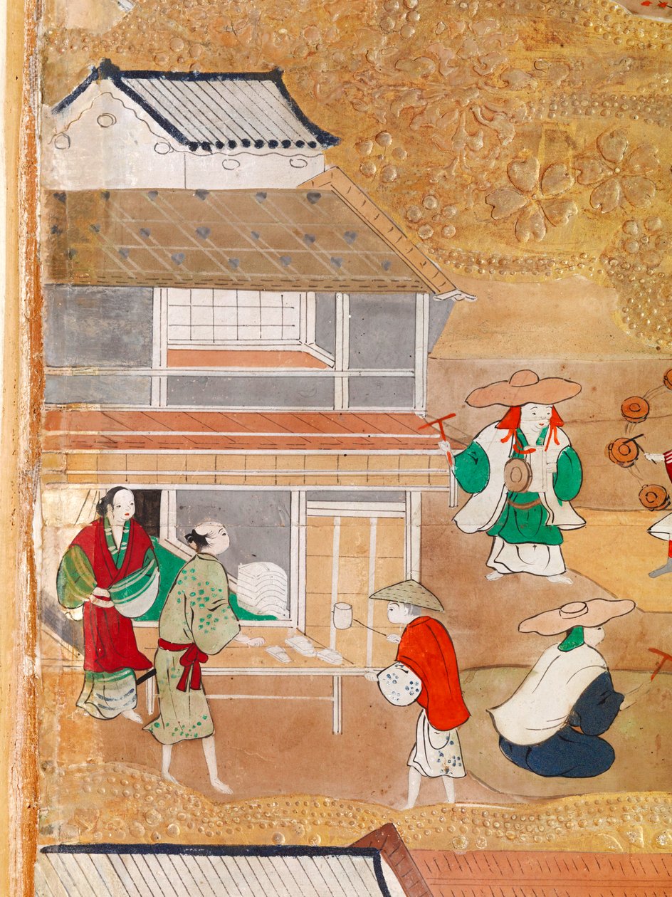 Osakazu Byobu - japán nyolctáblás hajtogatott paraván (festmény) alkotó: Japanese School