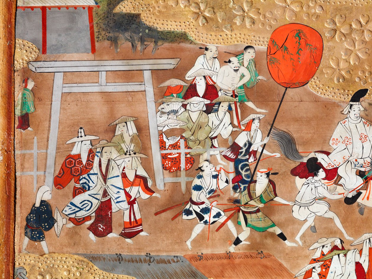 Osakazu Byobu - japán nyolctáblás hajtogatott paraván (festmény) alkotó: Japanese School