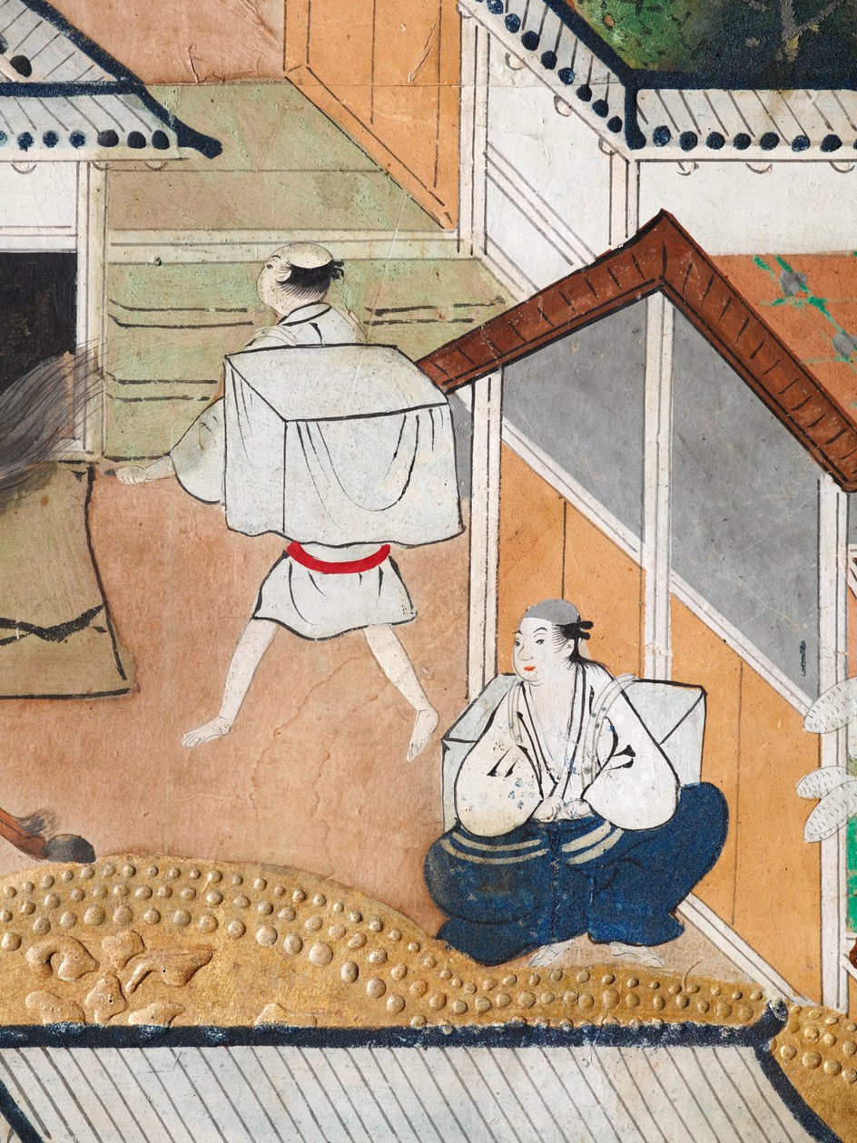 Osakazu Byobu - japán nyolctáblás hajtogatott paraván (festmény) alkotó: Japanese School