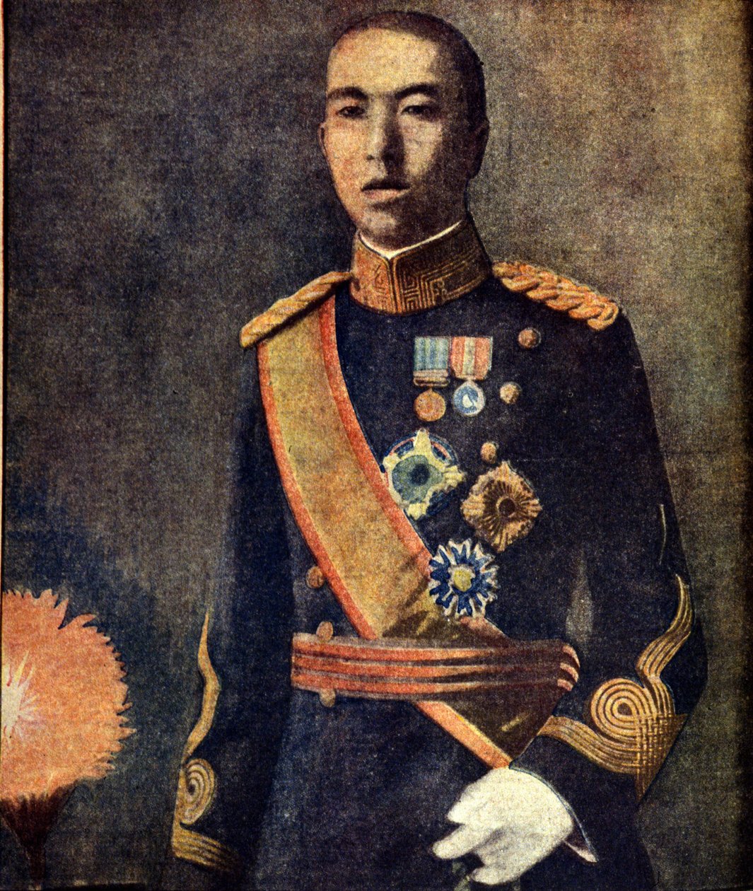 Hirohito császár (1901 - 1989) portréja a regentúra idején. Az 1930-as évek japán sajtója. alkotó: Japanese School