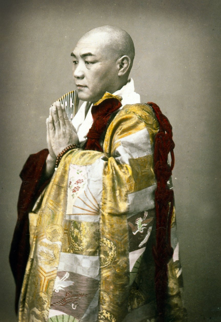 Egy sintó pap portréja, 1880 körül alkotó: Japanese School