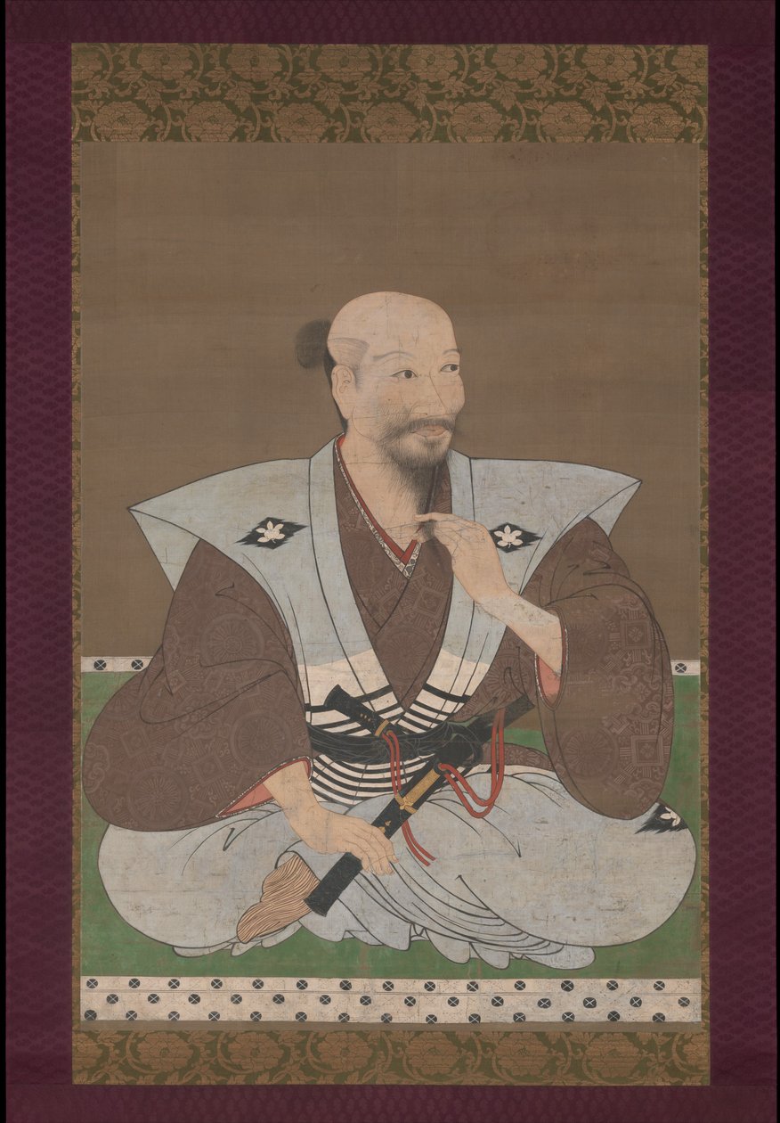 Harcos portréja, függő tekercs alkotó: Japanese School