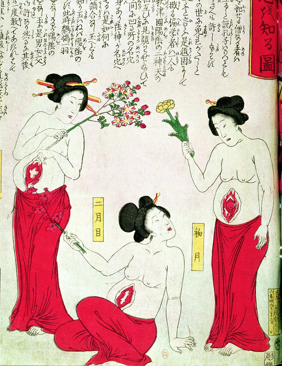 Terhes nők, 1881 alkotó: Japanese School