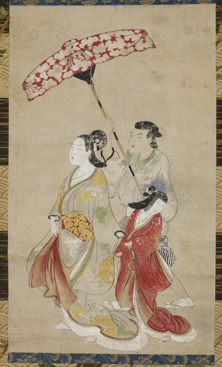 Prostituált kísérőkkel a parádén, 1695 körül alkotó: Japanese School
