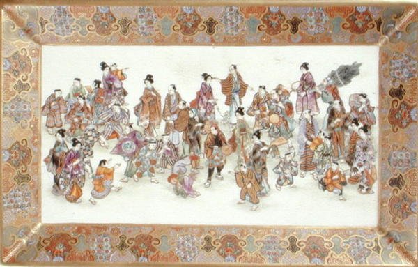 Satsuma tálca (cserépedény) alkotó: Japanese School