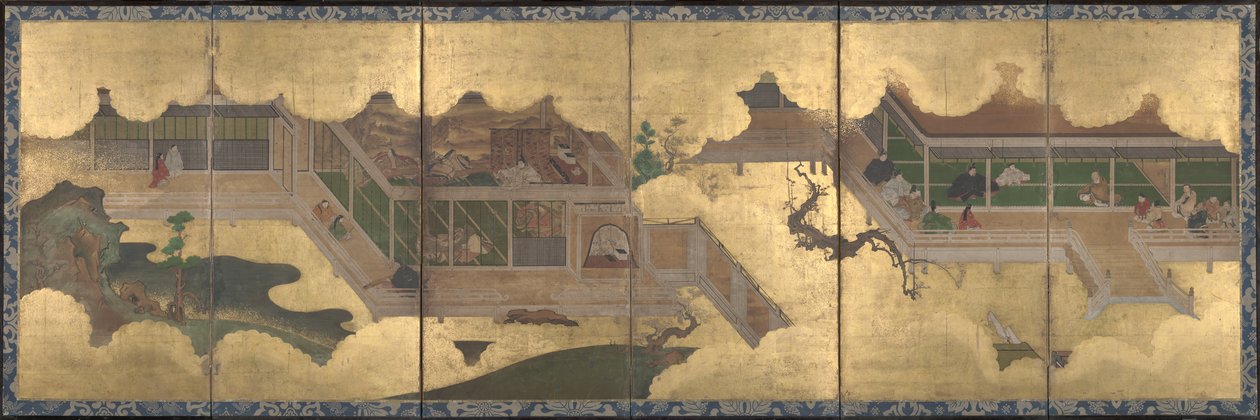 Jelenetek a Genji meséjéből, 1625-60 alkotó: Japanese School