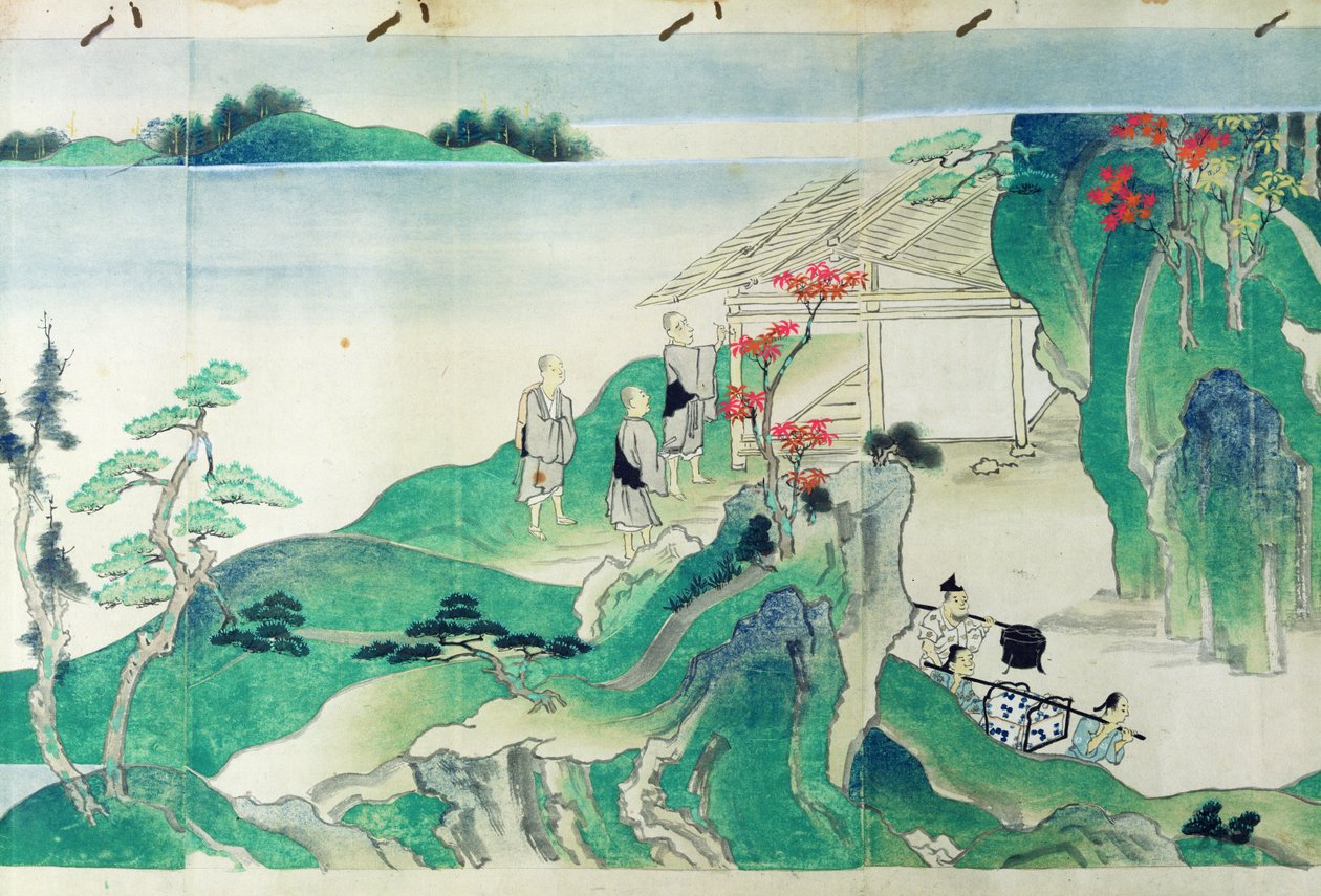 Szolgák, Ippen (1239-89) szerzetes életének illusztrált történetéből (wc papíron) alkotó: Japanese School