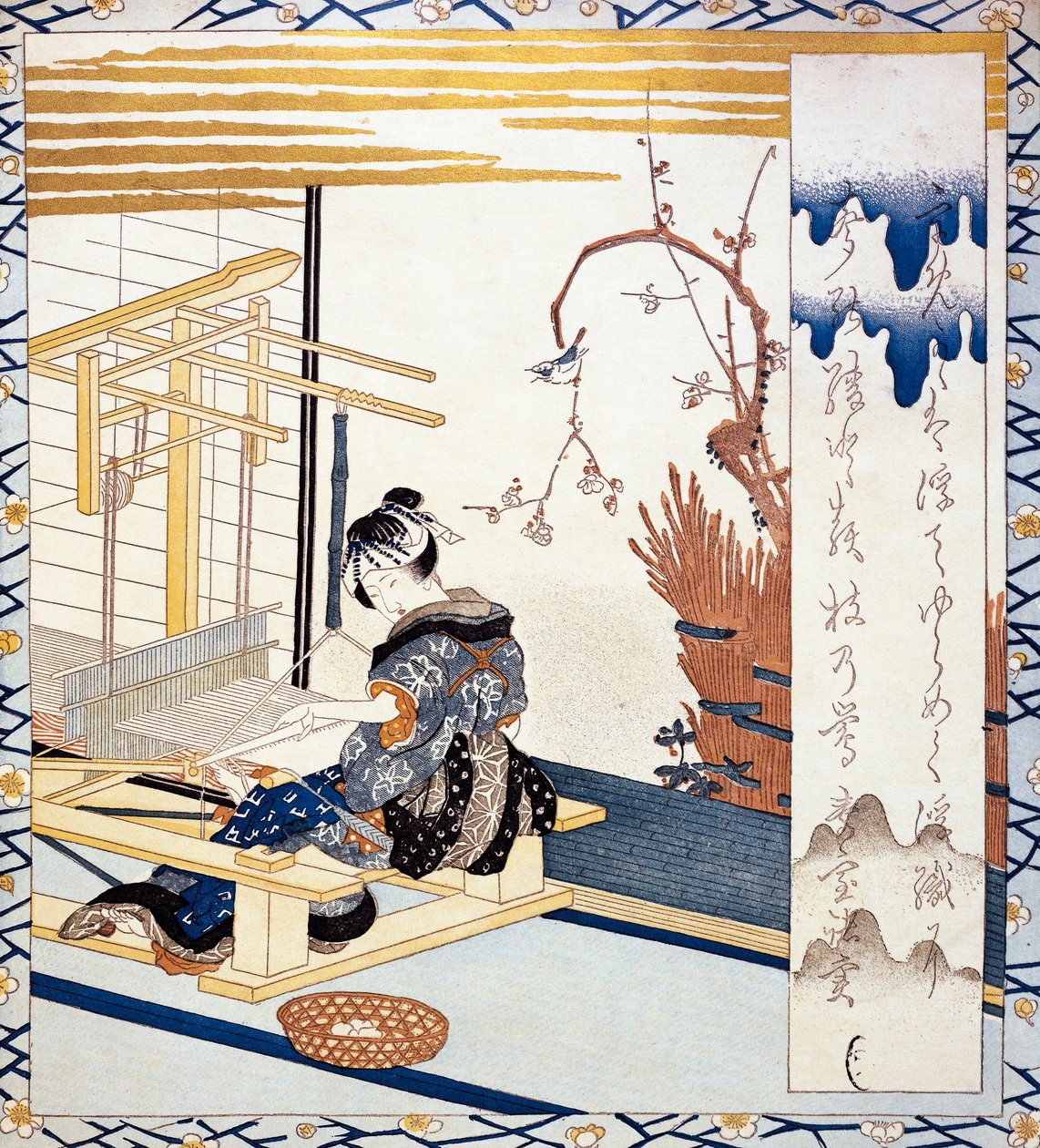 Selyemszövés, illusztráció japán nőktől alkotó: Japanese School