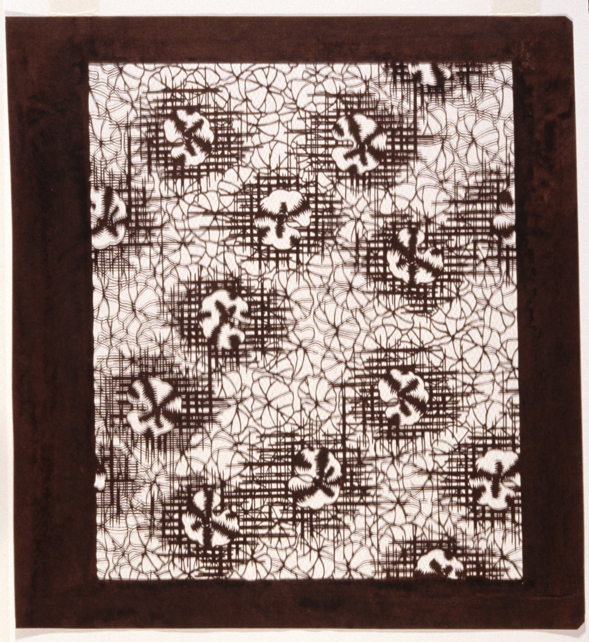 Stencil: Liliompárna és szőtt minták (papír) alkotó: Japanese School