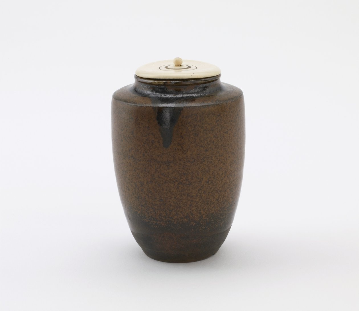 Tea caddy, katatsuki típusú, Edo-kori (kerámia) alkotó: Japanese School
