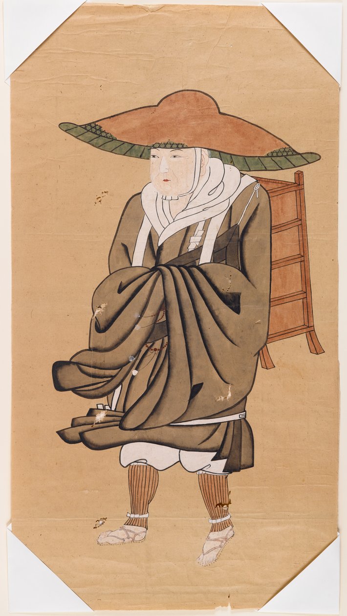 Hsuan-Tsang kínai buddhista zarándok (tinta papíron) alkotó: Japanese School