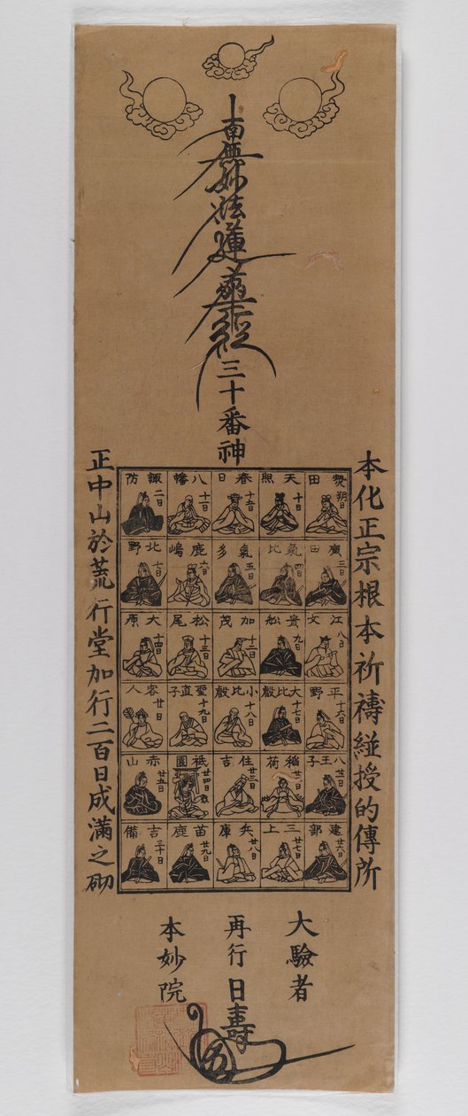 A Nichiren szekta harminc istene (fatömbnyomat) alkotó: Japanese School