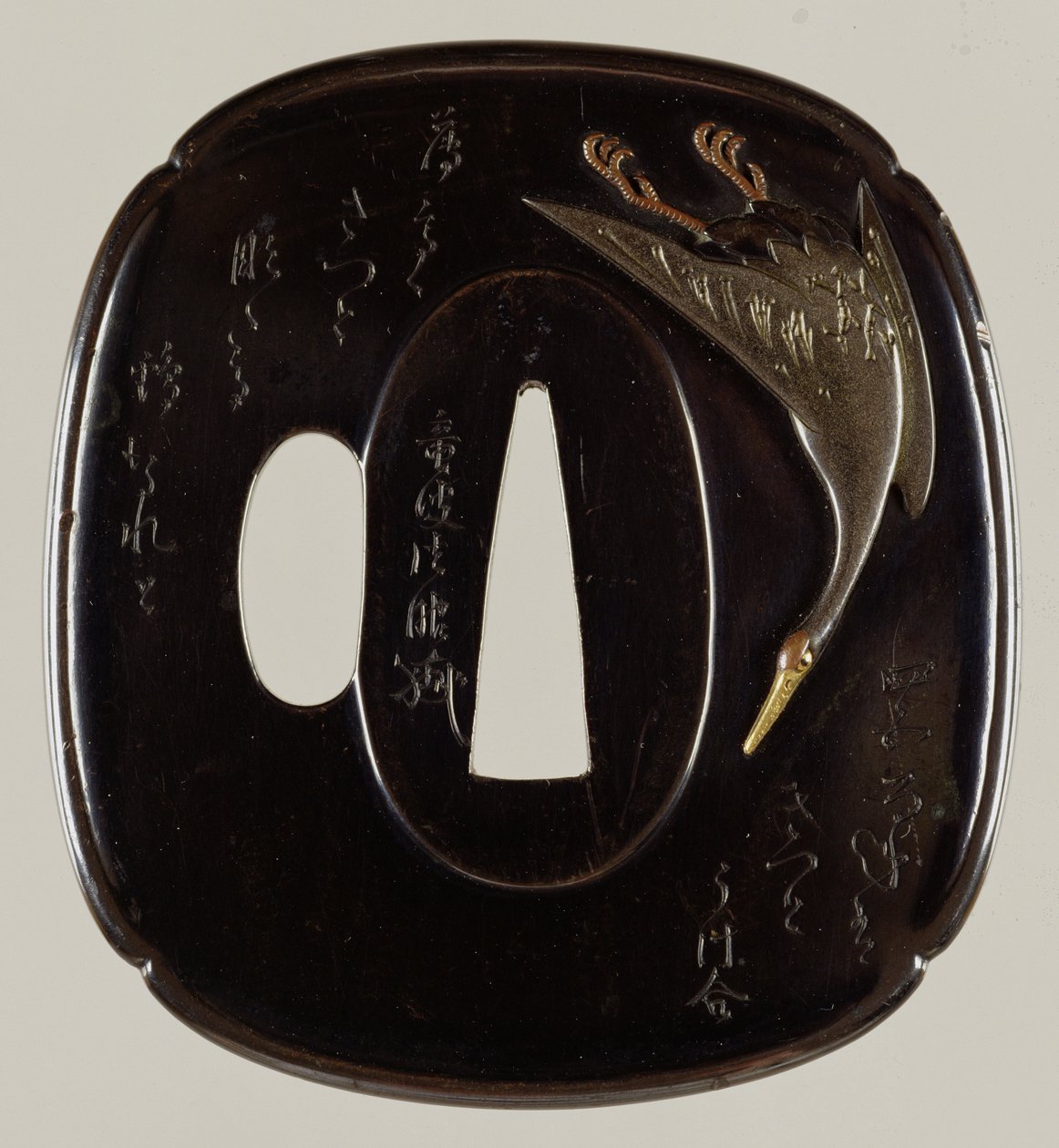 Tsuba Swordguard (shakudo réz és arany ötvözet) (a hátoldalt lásd: 241114) alkotó: Japanese School