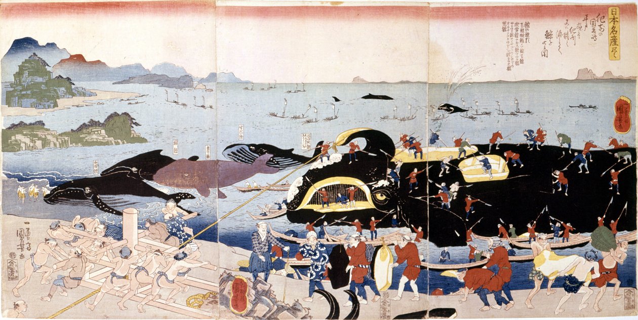 Bálnahalászat Japánban alkotó: Japanese School