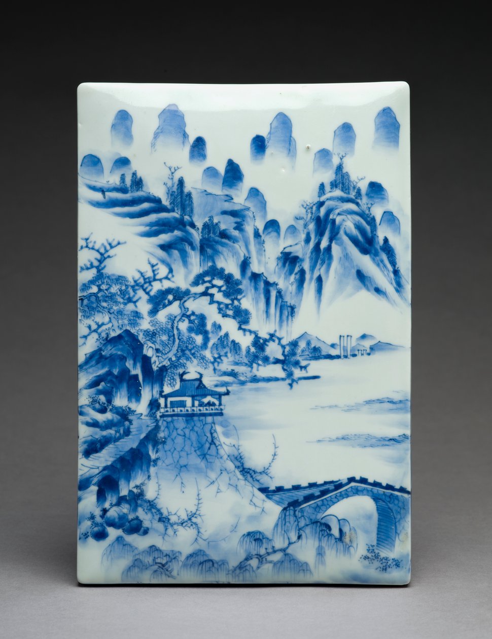 Íródoboz tájképes, szetó kemencehelyiség (porcelán) alkotó: Japanese School