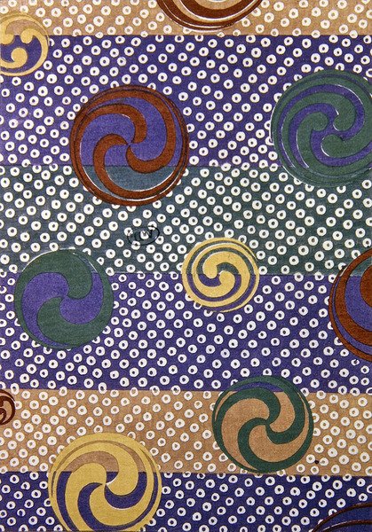 Yin Yang minta szövethez, tizenkilencedik század vége (színes fametszet) alkotó: Japanese School