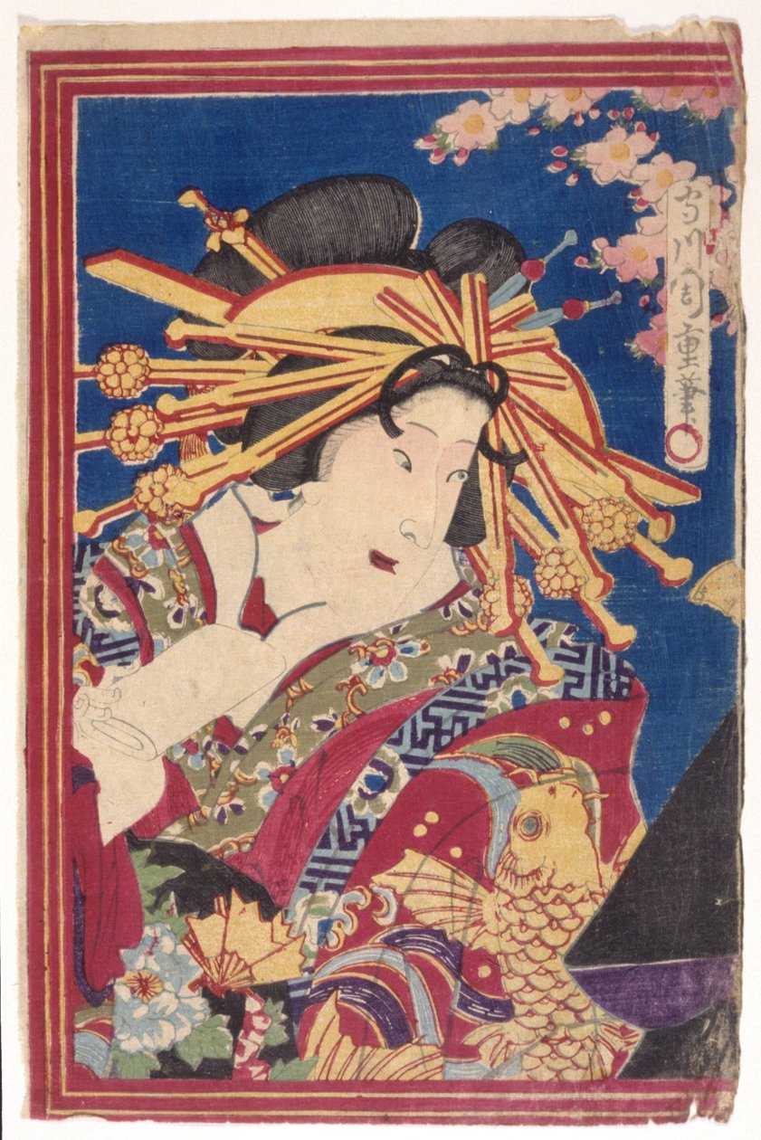 színes fametszet (tinta) alkotó: Japanese School