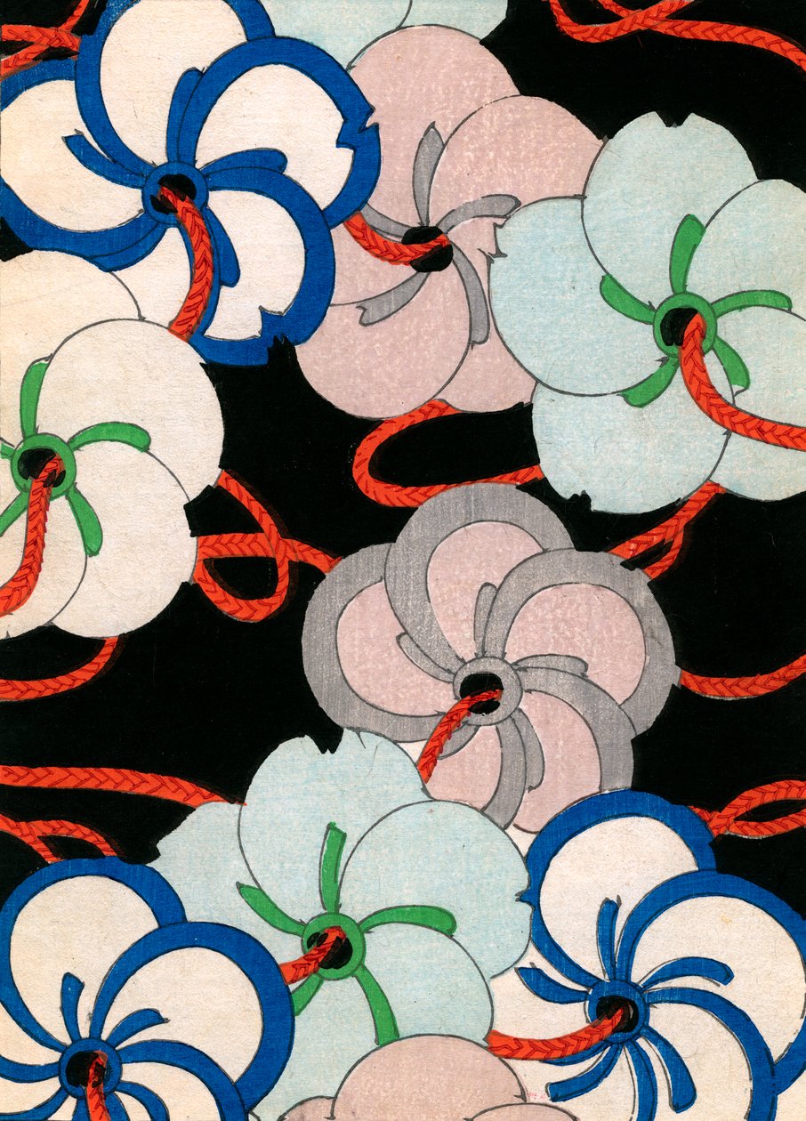színes fatömbnyomat Camellia Ornaments alkotó: Japanese School