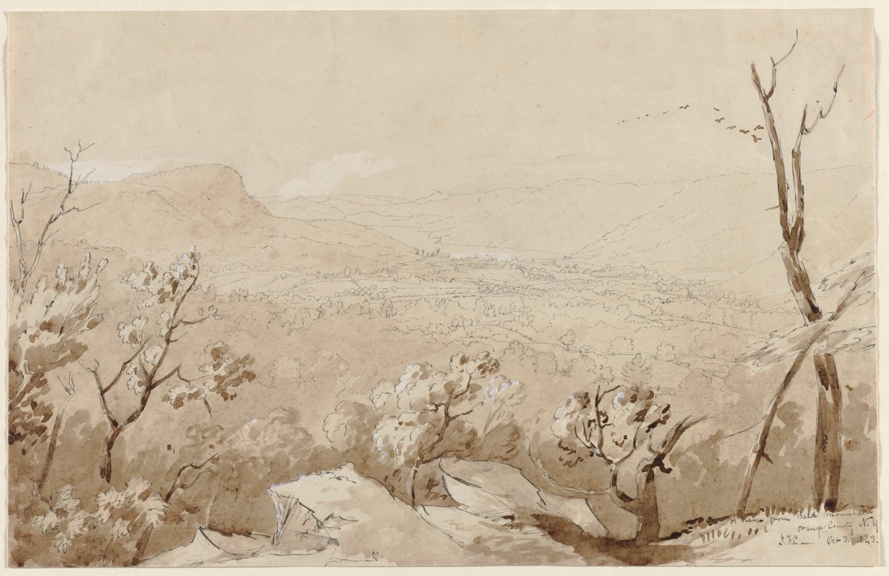 Kilátás a Bald Mountain-ról, Orange County, N. Y., 1843. alkotó: Jasper Francis Cropsey