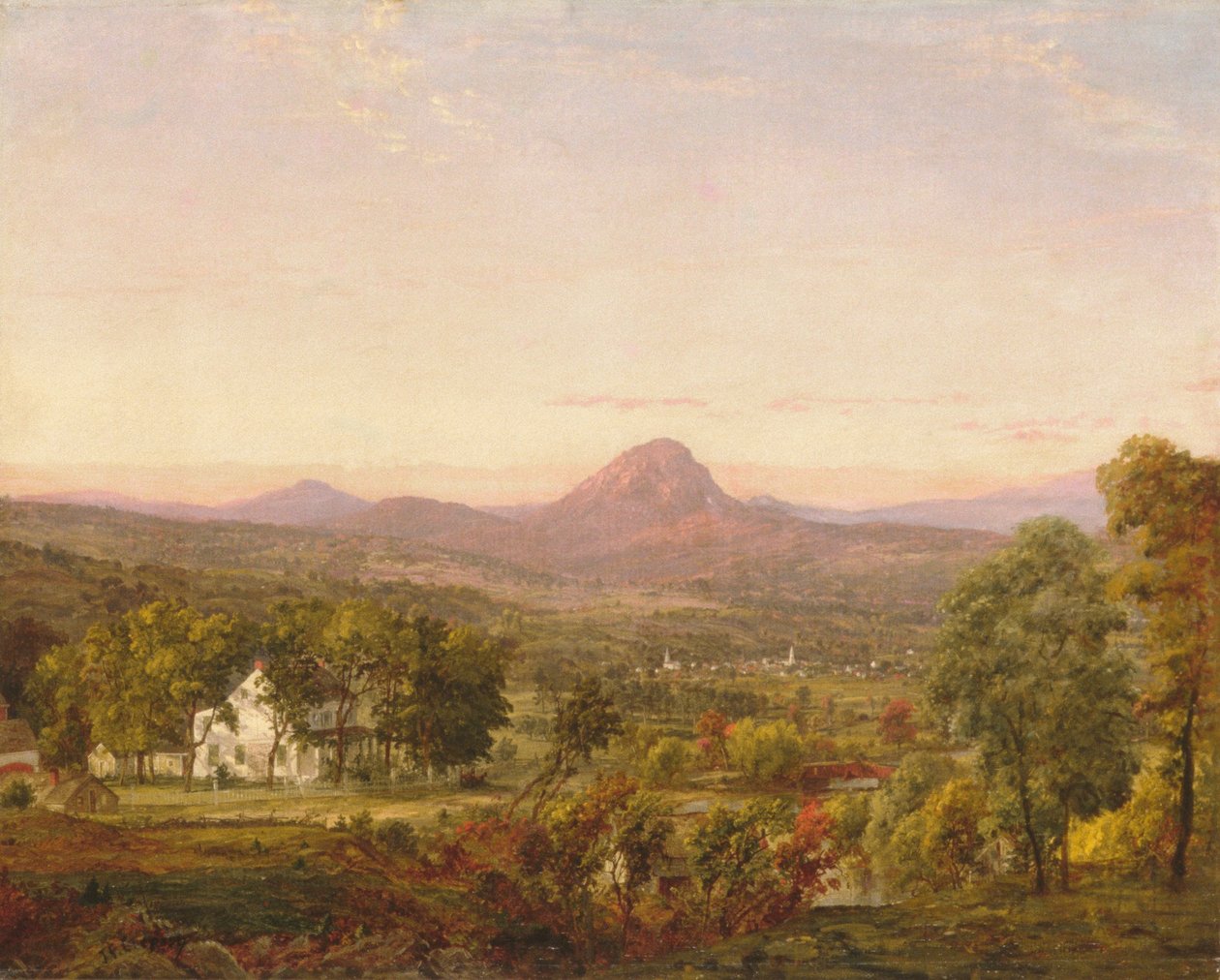 Őszi táj, Sugar Loaf-hegy, Orange megye, New York alkotó: Jasper Francis Cropsey