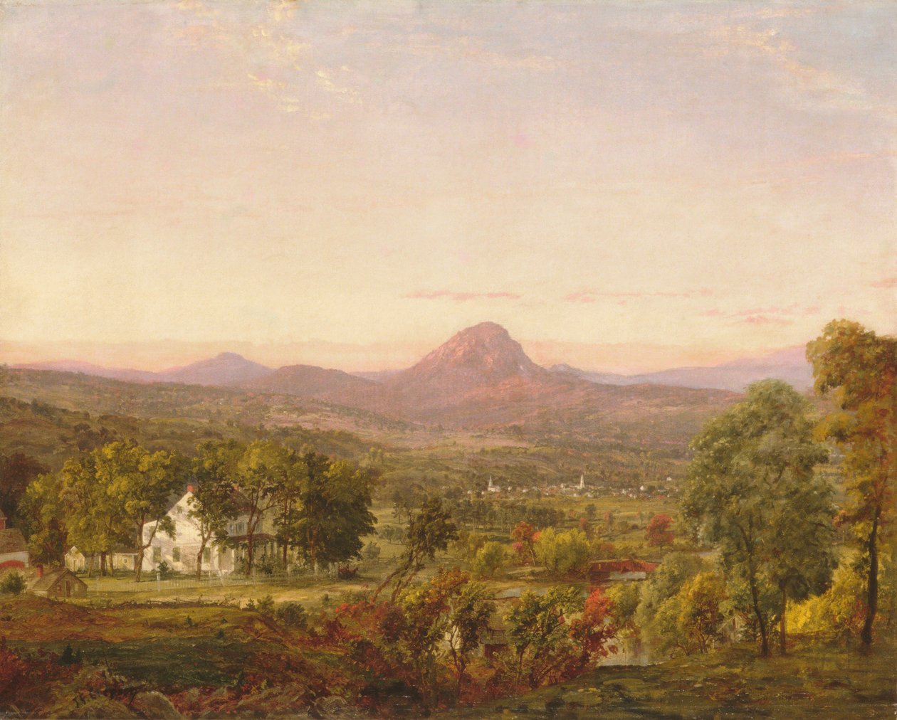 Őszi táj, Sugar Loaf Mountain, Orange County, New York, kb. 1870-75. alkotó: Jasper Francis Cropsey