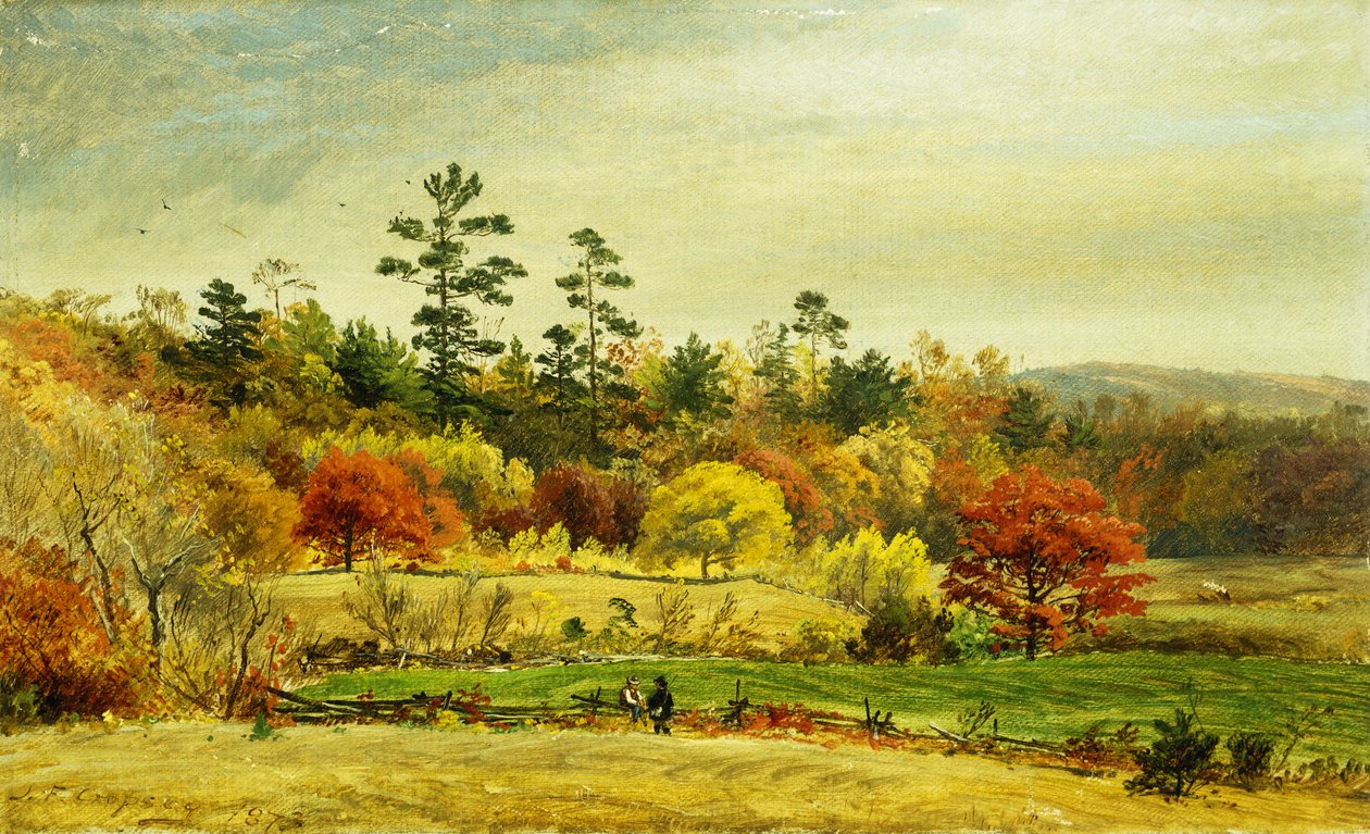 Beszélgetés a kerítésnél, 1873 alkotó: Jasper Francis Cropsey