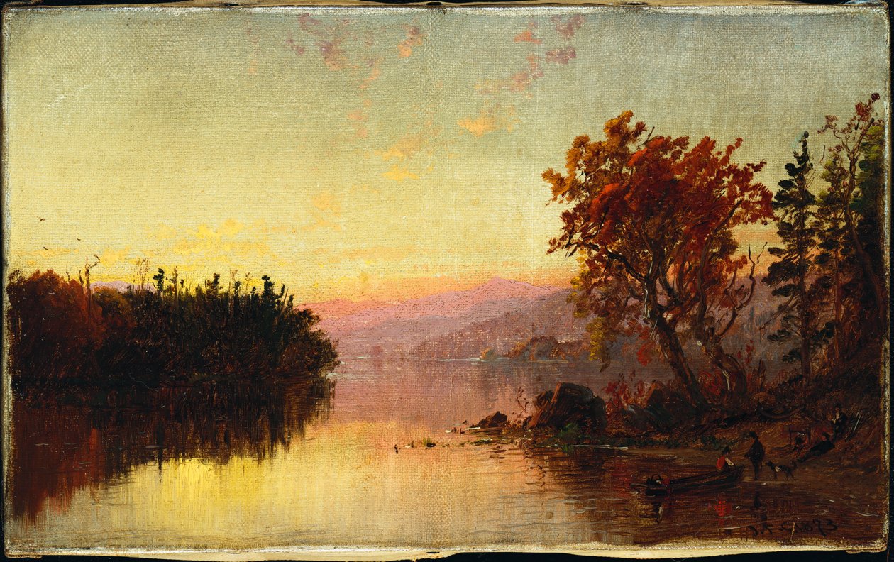 Greenwood Lake Twilightban, 1873 alkotó: Jasper Francis Cropsey