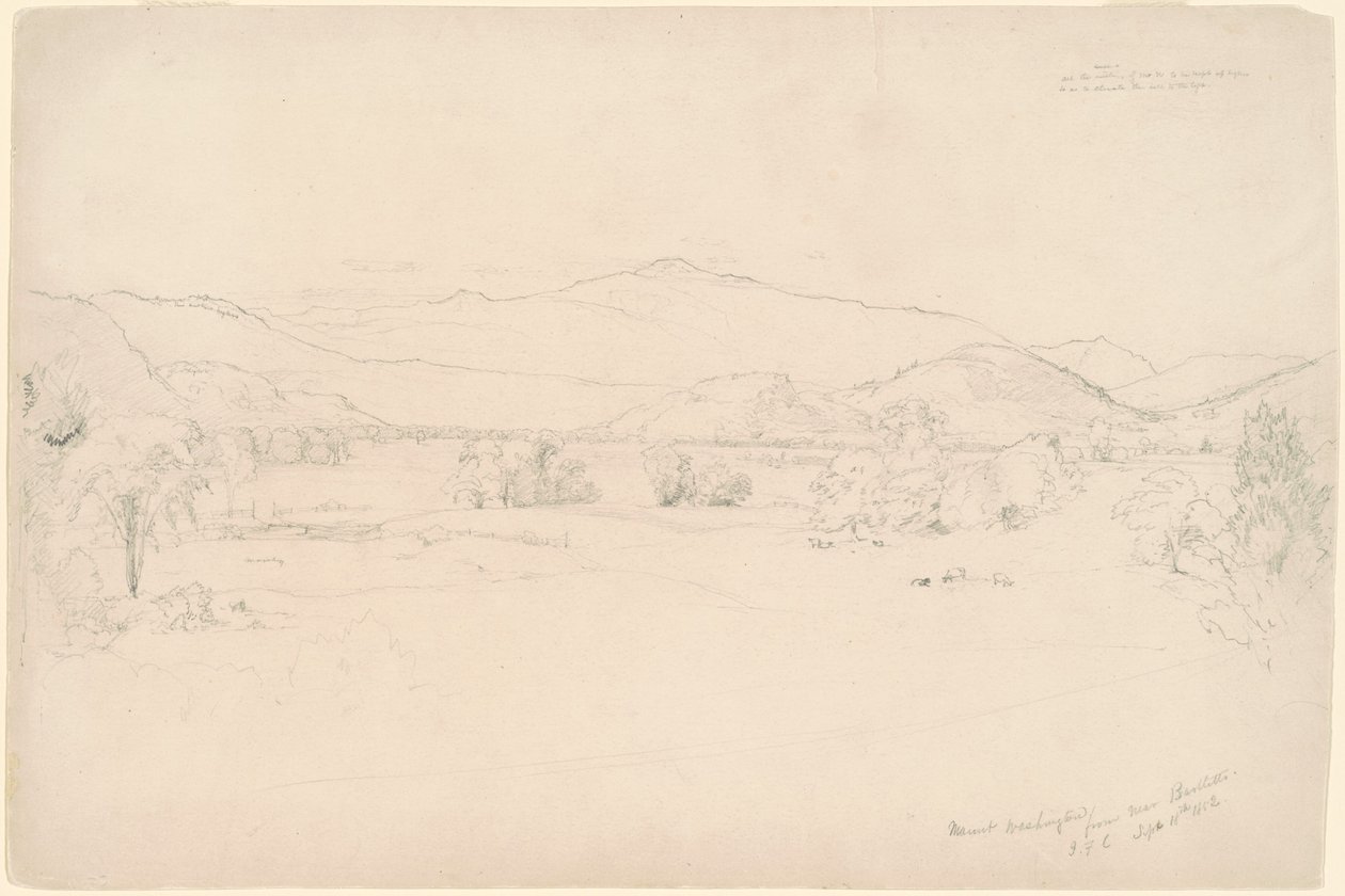 Tanulmány a "View of Mt. Washington" számára alkotó: Jasper Francis Cropsey