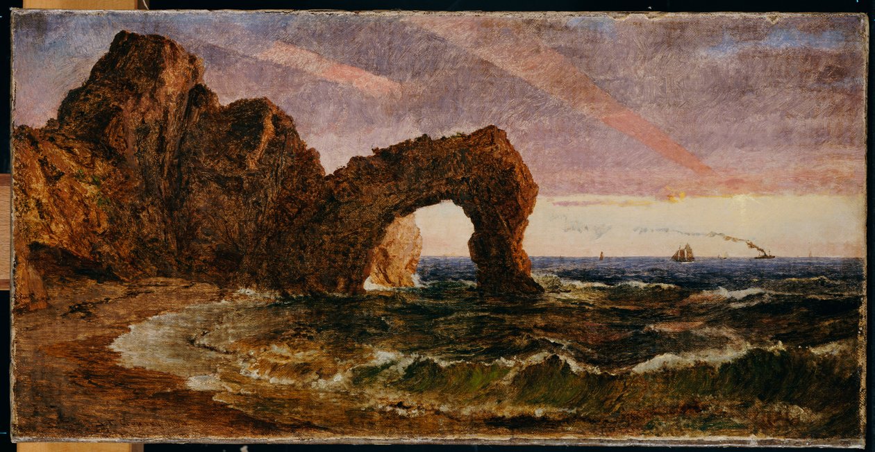 Naplemente Etretatban, 1894 alkotó: Jasper Francis Cropsey