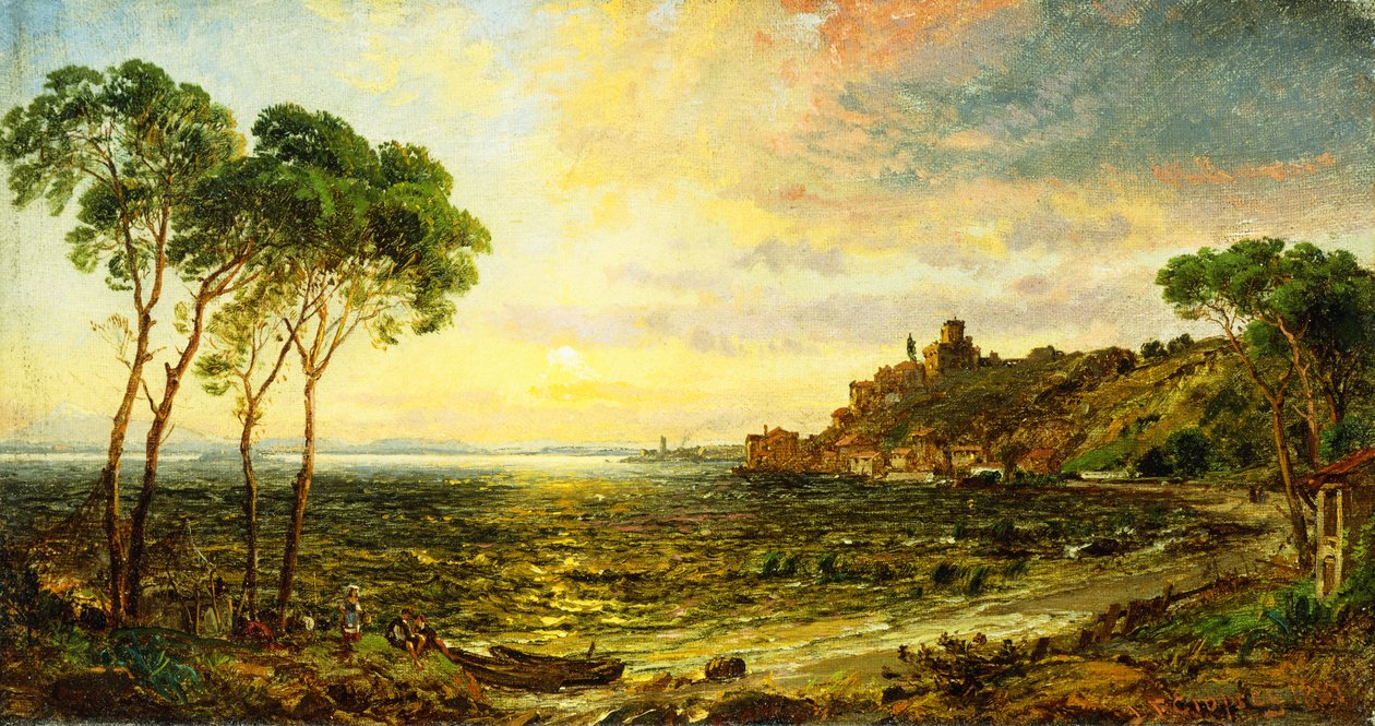Naplemente a Thrasemine-tó felett, 1887 alkotó: Jasper Francis Cropsey