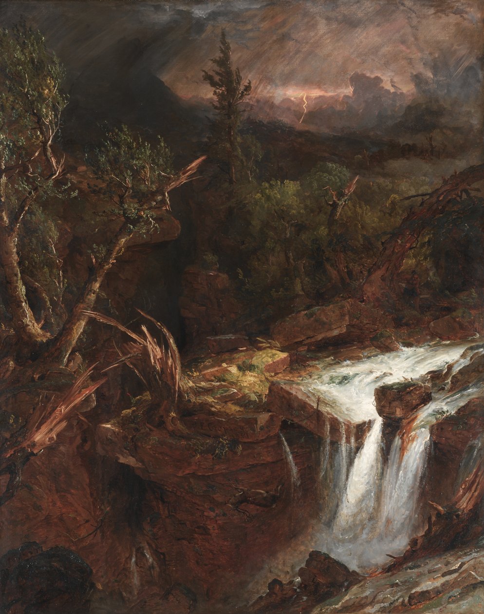 The Clove - Viharjelenet a Catskill-hegységben alkotó: Jasper Francis Cropsey