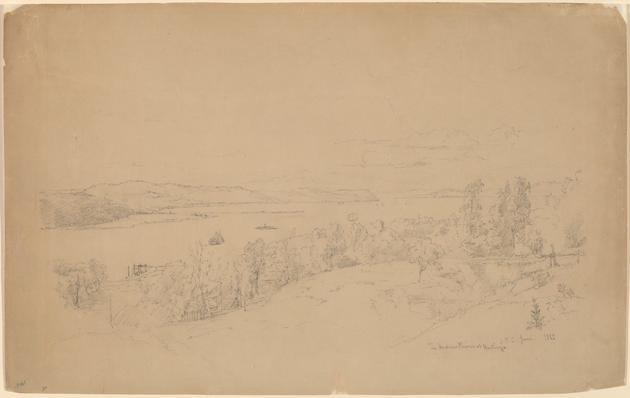 A Hudson folyó Hastingsben alkotó: Jasper Francis Cropsey