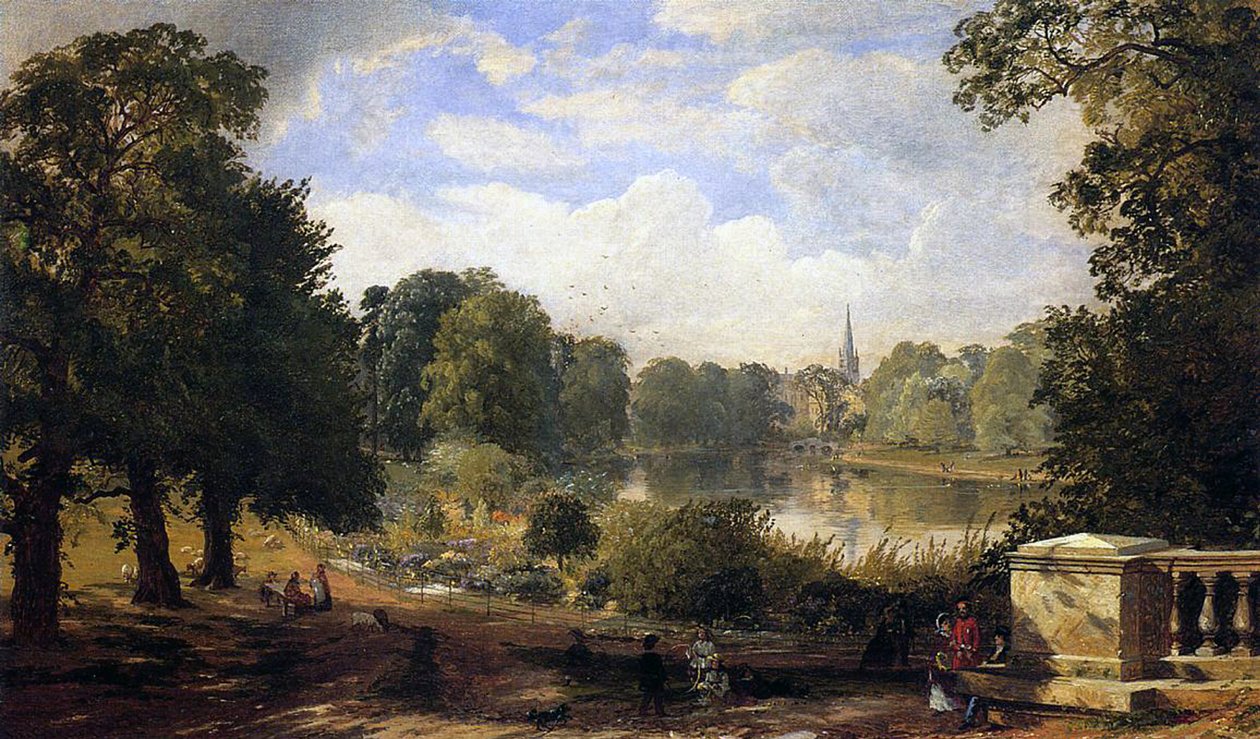 The Serpentine, Hyde Park, London, 1858 alkotó: Jasper Francis Cropsey