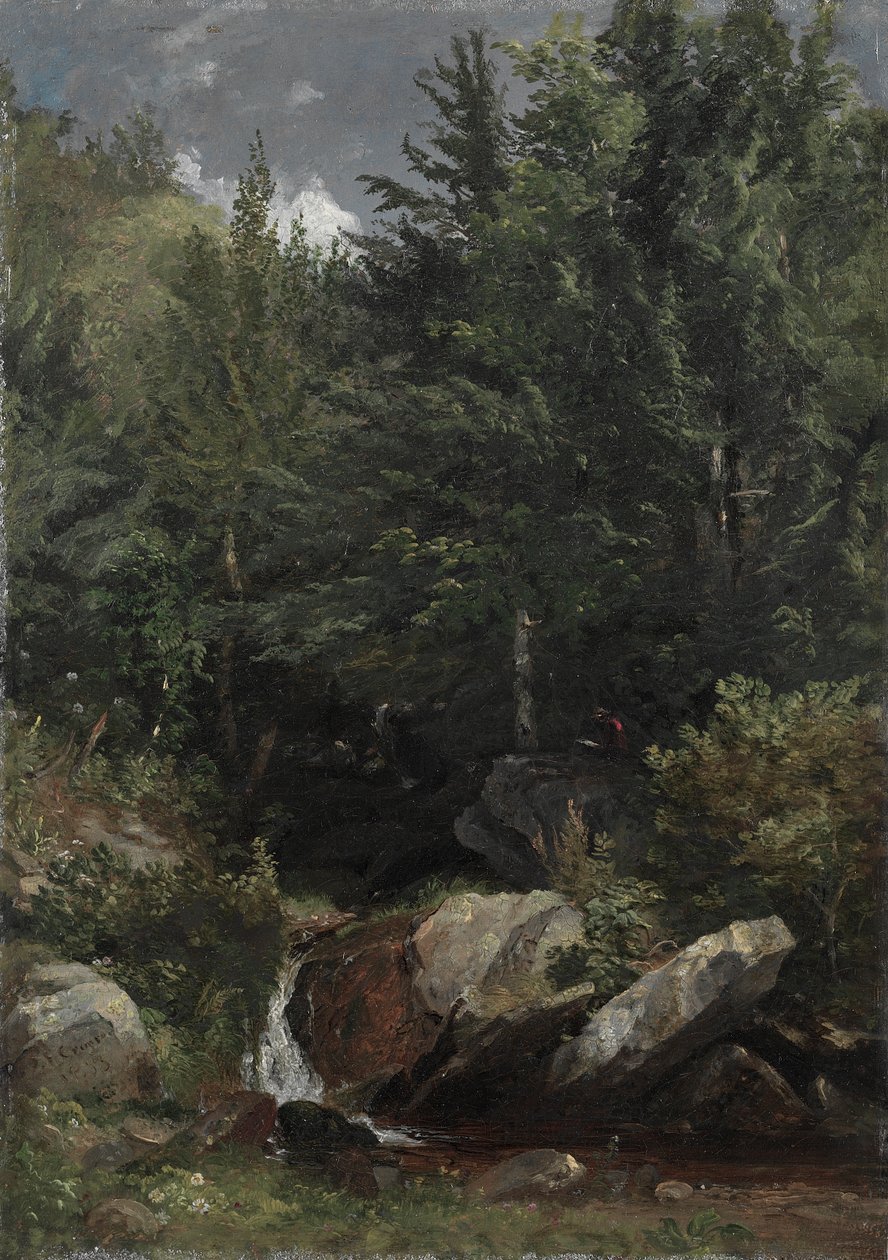 Fák és patak a domboldalon alkotó: Jasper Francis Cropsey