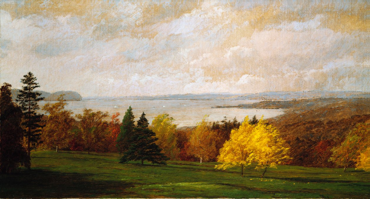 Kilátás a Hudsonra Hastings közelében, 1895 alkotó: Jasper Francis Cropsey