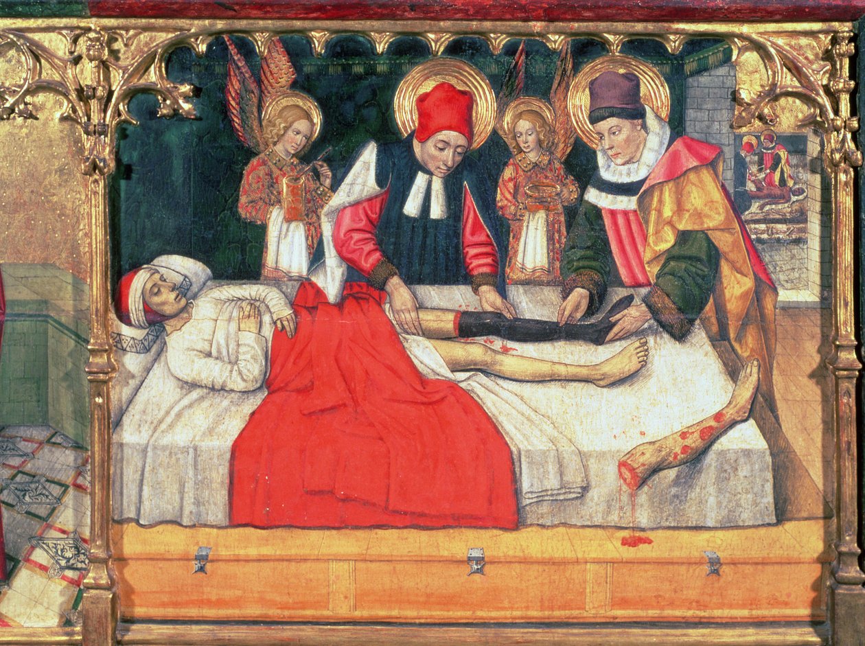 126-0035321 SS. Cosmas és Damian egy etióp férfi lábát oltják Justinianus diakónus csonkjára; alkotó: Jaume Huguet