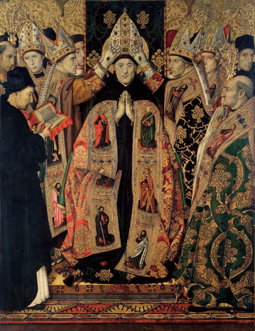 Retable de Saint Augustin - Szent Ágoston felszentelése - Huguet, Jaume (1412-1492) festménye - 1462-1465 - Tempera a panelen - 250x193 - Museu Nacional d