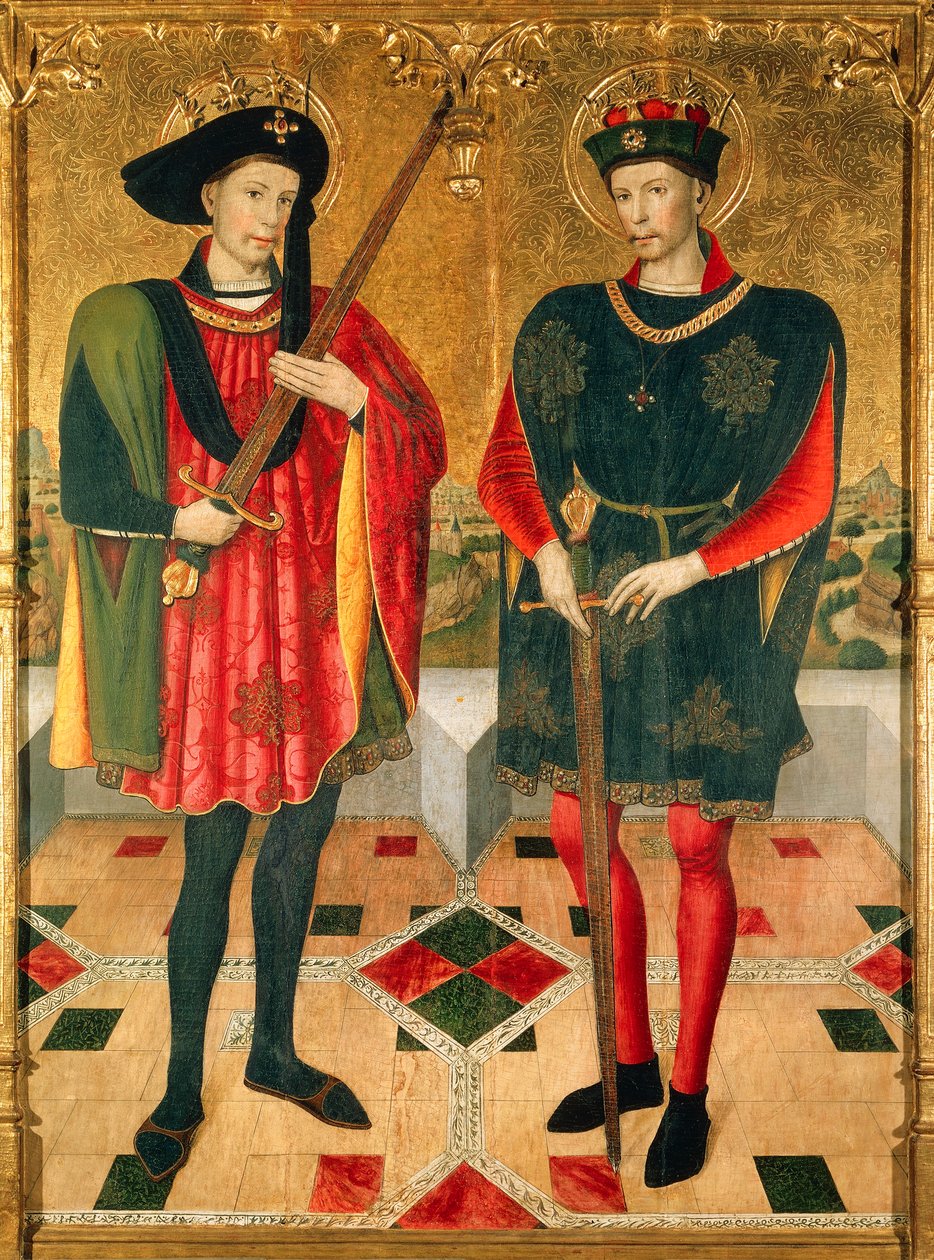 Szent Abdon és Szent Sennen, mártírok, akik 303 körül haltak meg Rómában Diocletianus császár (245-313) keresztényüldözései alatt. alkotó: Jaume Huguet