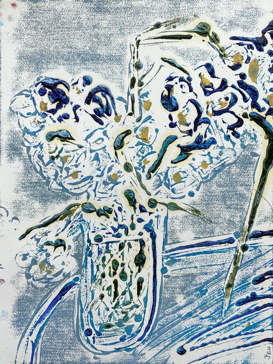 Fleur De Sel No. 02 Blue Carmel Monotípia, 2021 (olaj, papír) alkotó: Jay Batlle