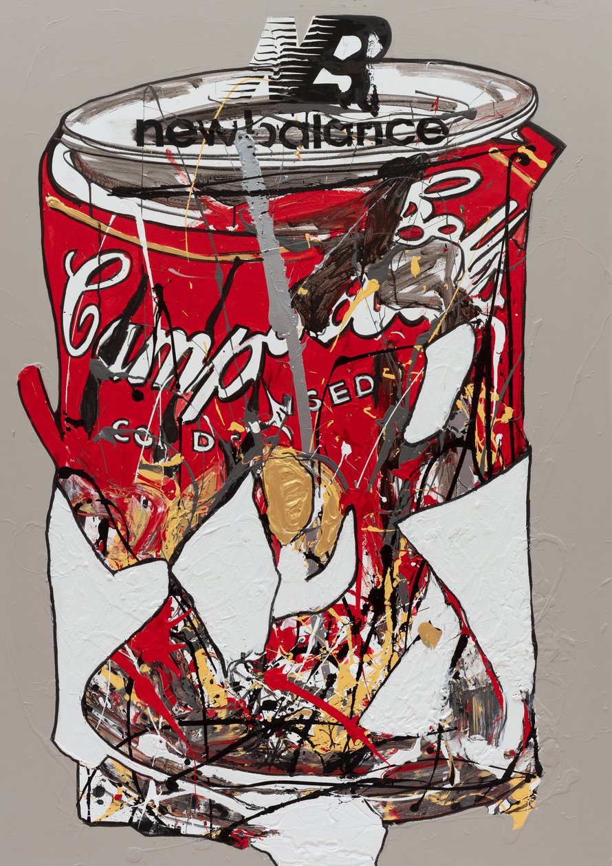 New Balance, 2019 (festék és tinta vászonra) alkotó: Jay Batlle