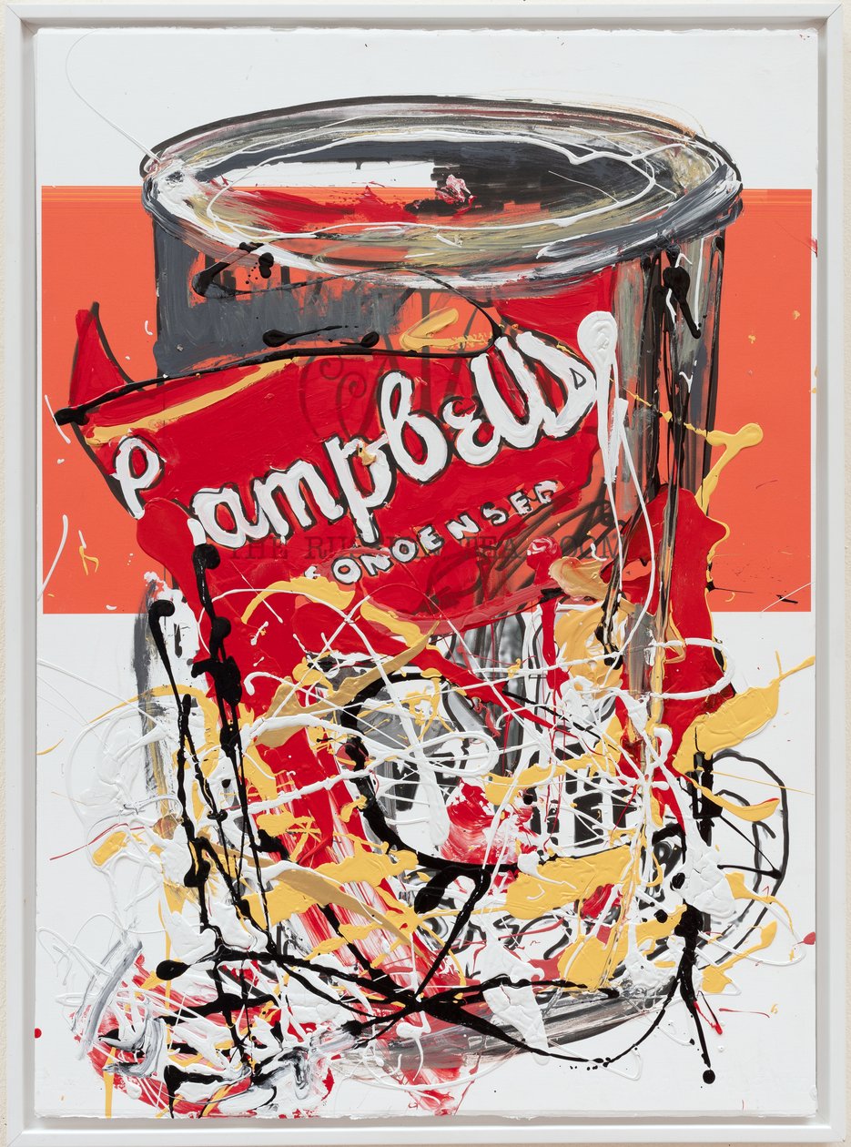 Soup Can 2 Russian, 2019 (festék és tinta vászonra) alkotó: Jay Batlle