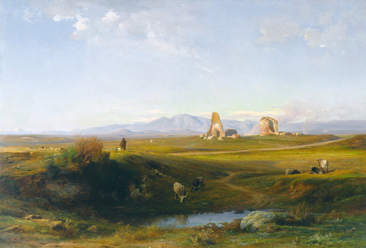 Kilátás a római vidékre, 1848 alkotó: Jean Achille Benouville