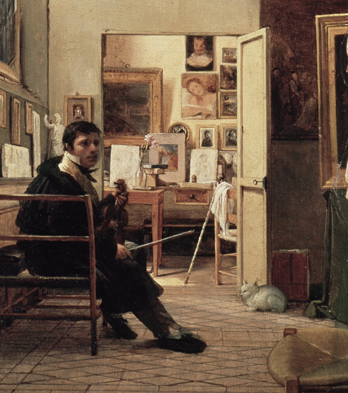 Ingres stúdiója Rómában, 1818 (182576 részlet) alkotó: Jean Alaux