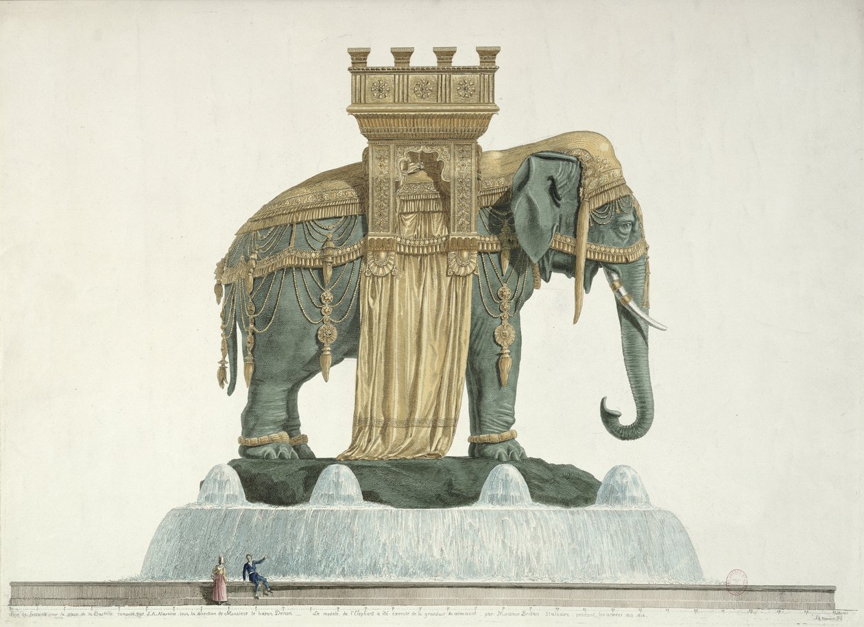 A Place de la Bastille elefántkútjának terve, 1813-14 alkotó: Jean Antoine Alavoine