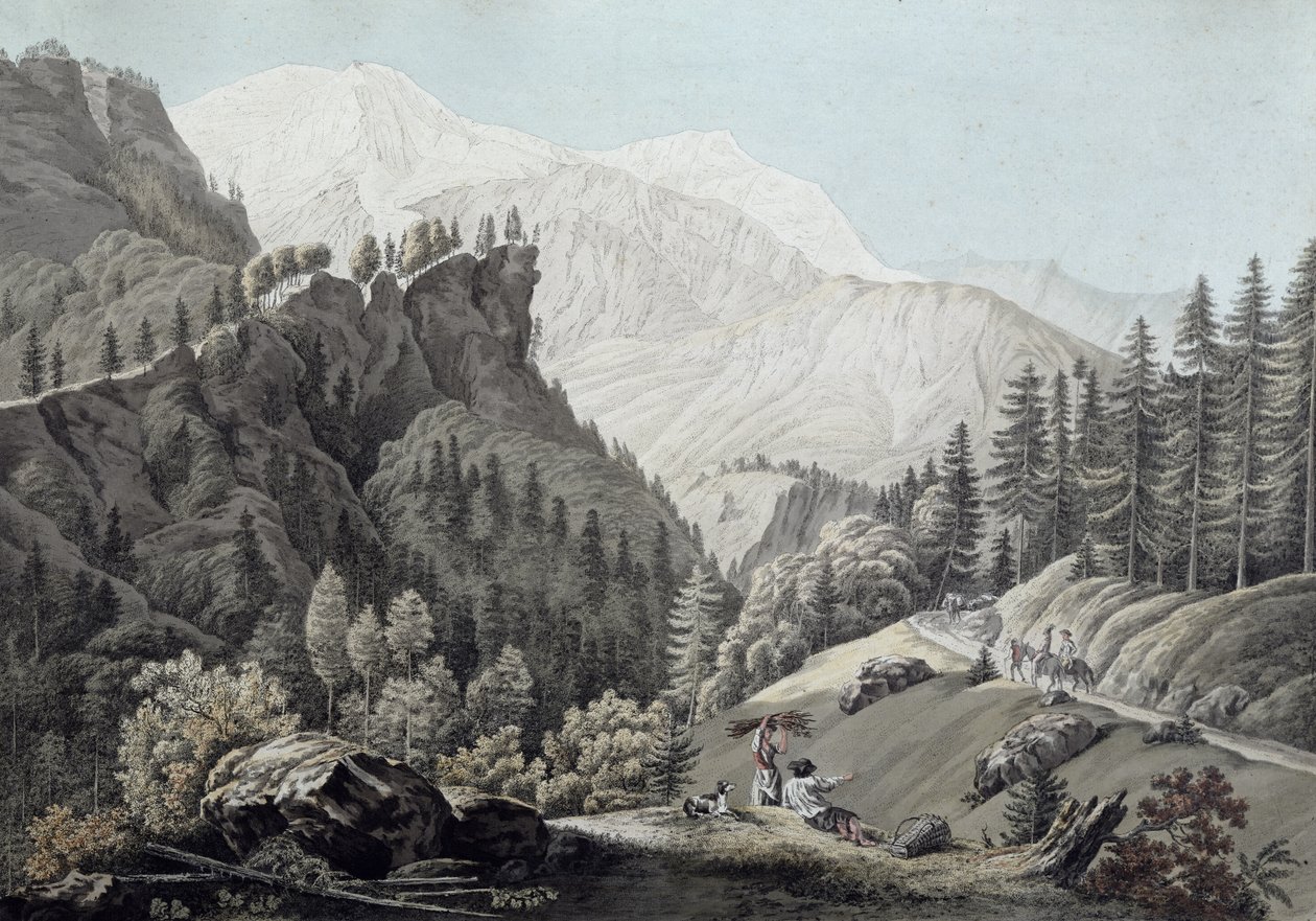 A Chamonix-völgy látképe, 1789 alkotó: Jean Antoine Linck