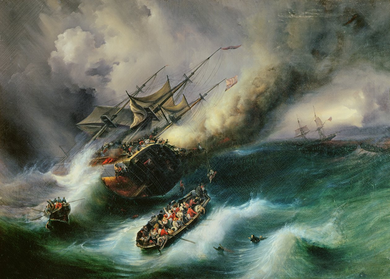 Tanulmány a „Kent felgyújtásához” 1825-ben alkotó: Jean Antoine Theodore Gudin