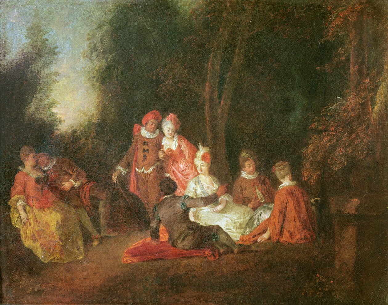 Beszélgetés a parkban alkotó: Jean Antoine Watteau