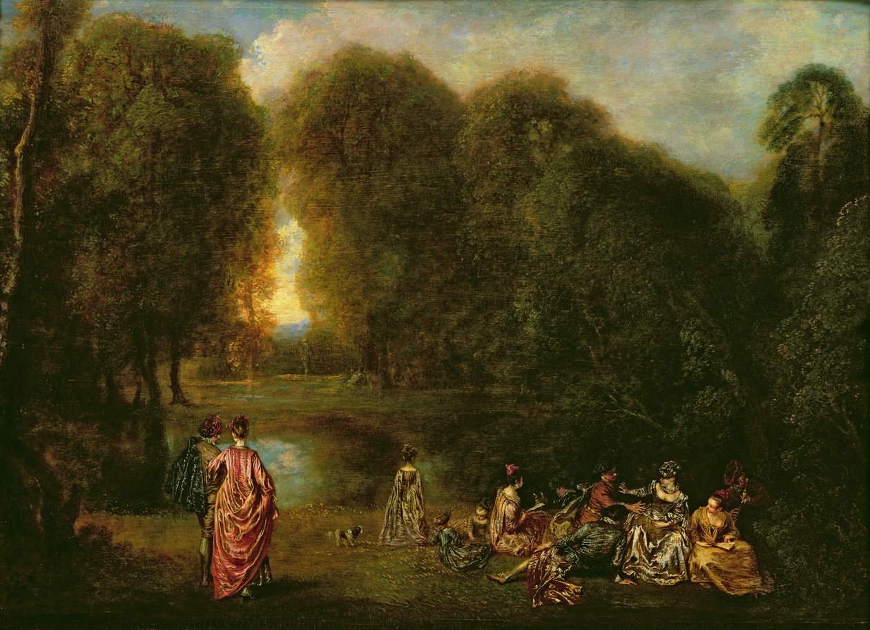 Találkozó a parkban alkotó: Jean Antoine Watteau
