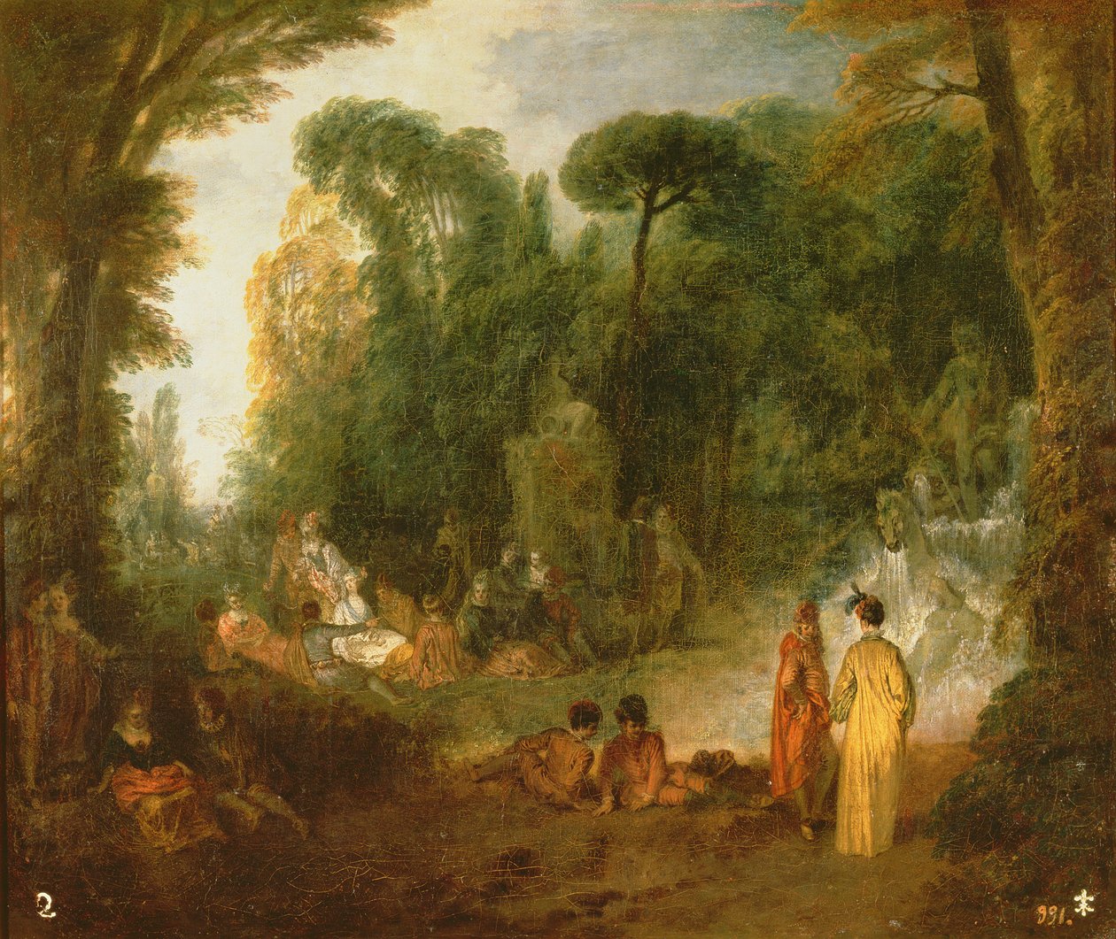 Udvari összejövetel egy parkban, 1712 körül13 alkotó: Jean Antoine Watteau